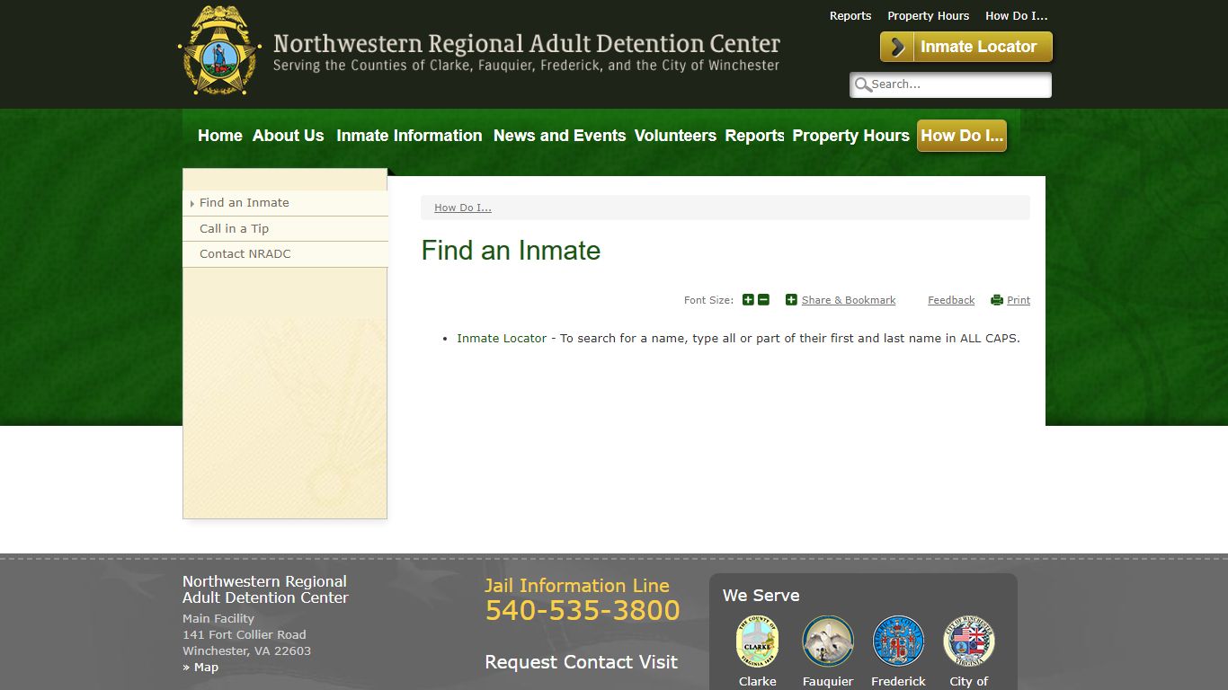 Find an Inmate | Northwestern Regional Adult Detention Center - nradc.com